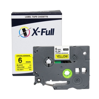 Fita Compatível Brother Tze-s611 Amarelo Pt-3600 H300 Xfull