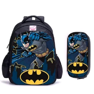 Nf Robot-Mochila Para Crianças Escolar Personagens Com Estojo De Lápis batman
