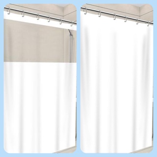 Cortina Banheiro Box Branca com ou sem Visor com Ganchos Antimofo Pvc
