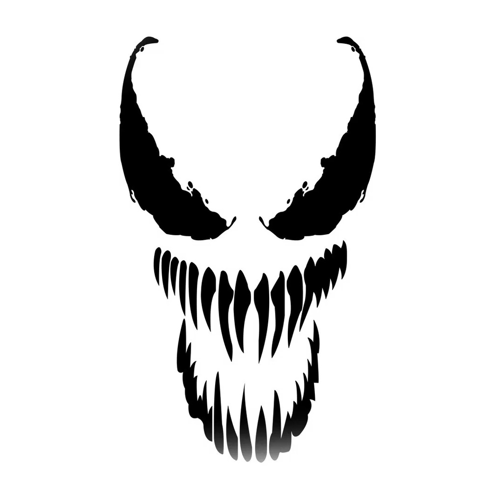 Adesivo Venom Em Vinil 8,9 X 15 Cm PRETO - BRANCO | Shopee Brasil