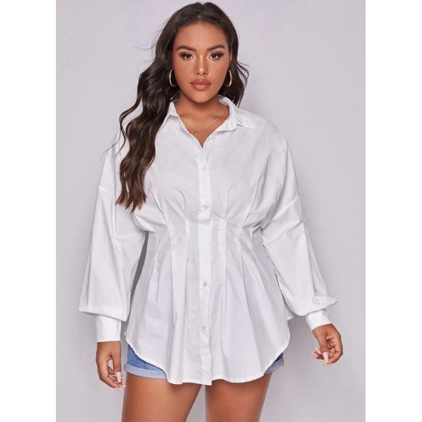 Camisa social feminina hot sale branca plus size