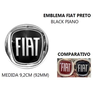 Emblema Grade / Porta Malas Fiat Preto Black Piano medida 9,2cm Palio Mobi Stilo Idea Doblo Punto Strada Siena Uno Linea Blackmotion Adventure - Logotipo