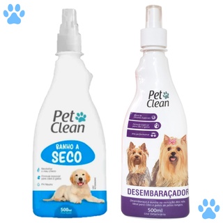 Kit Banho a Seco + Desembaraçador de Pelos Pet Clean