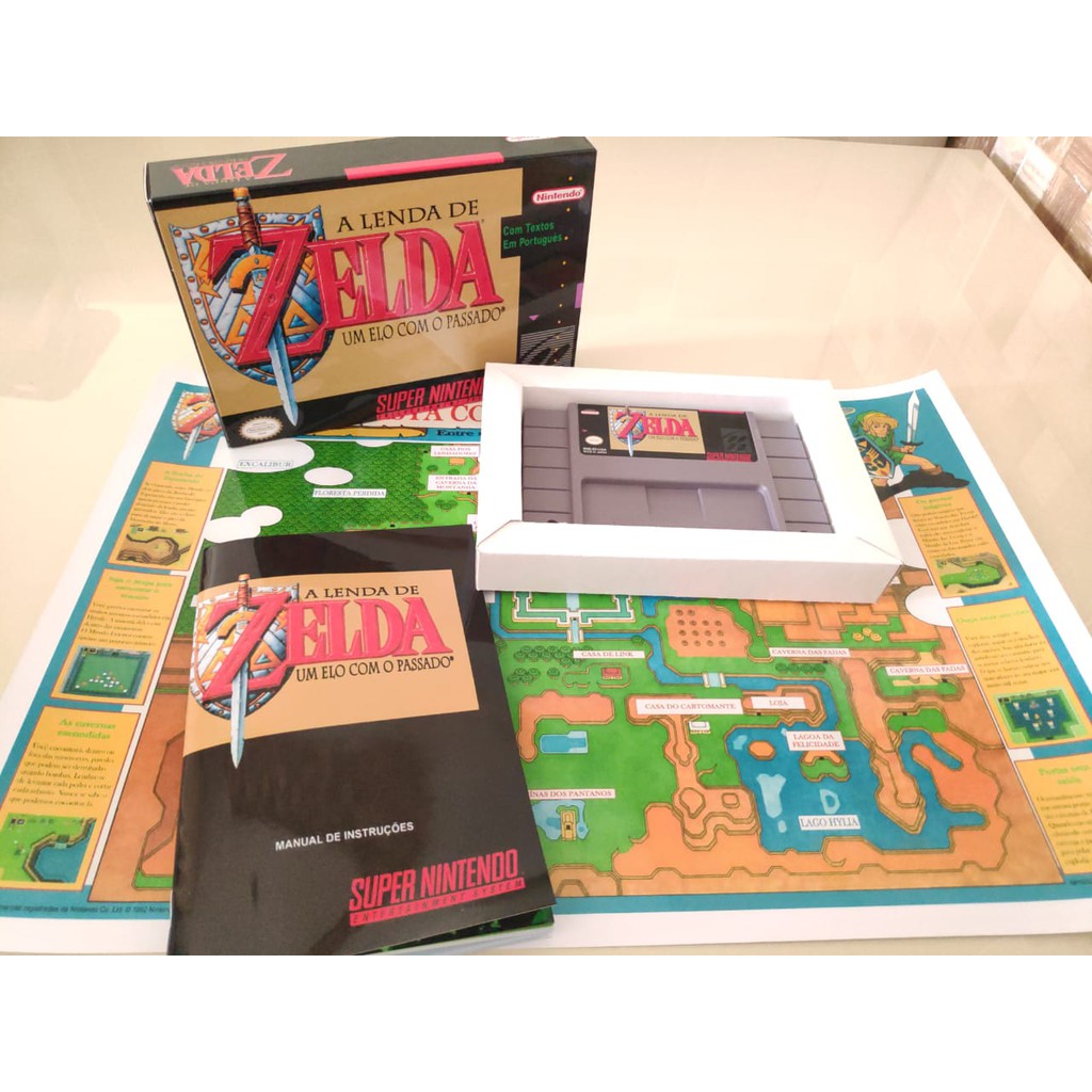 Jogo Zelda em portugues com caixa, manual e poster repro