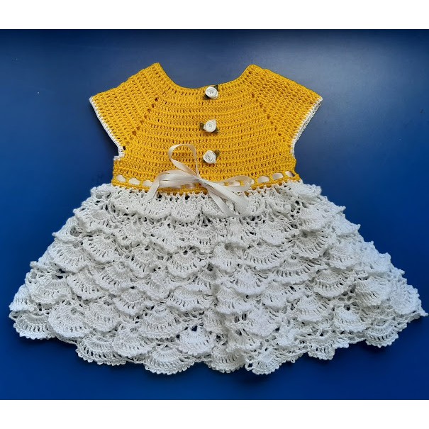 Vestido de croche para bebe hot sale de 0 a 3 meses