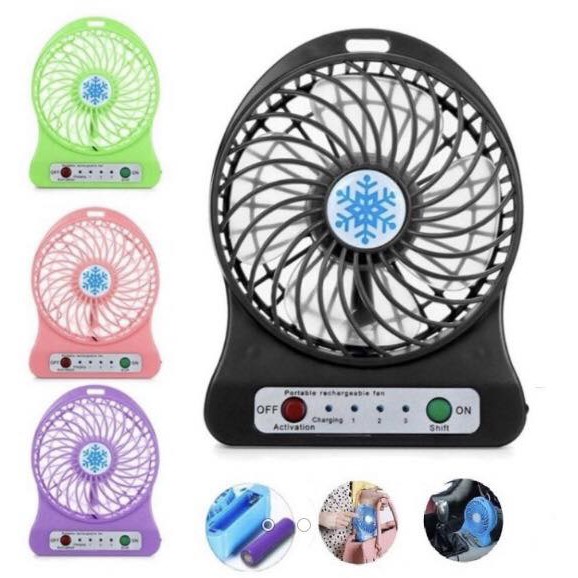 Mini Ventilador Portátil Recarregável Usb 3 Velocidades | Shopee Brasil