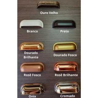 Puxador Colonial Rústico Móveis Gavetas Concha 64 MM - Várias Cores