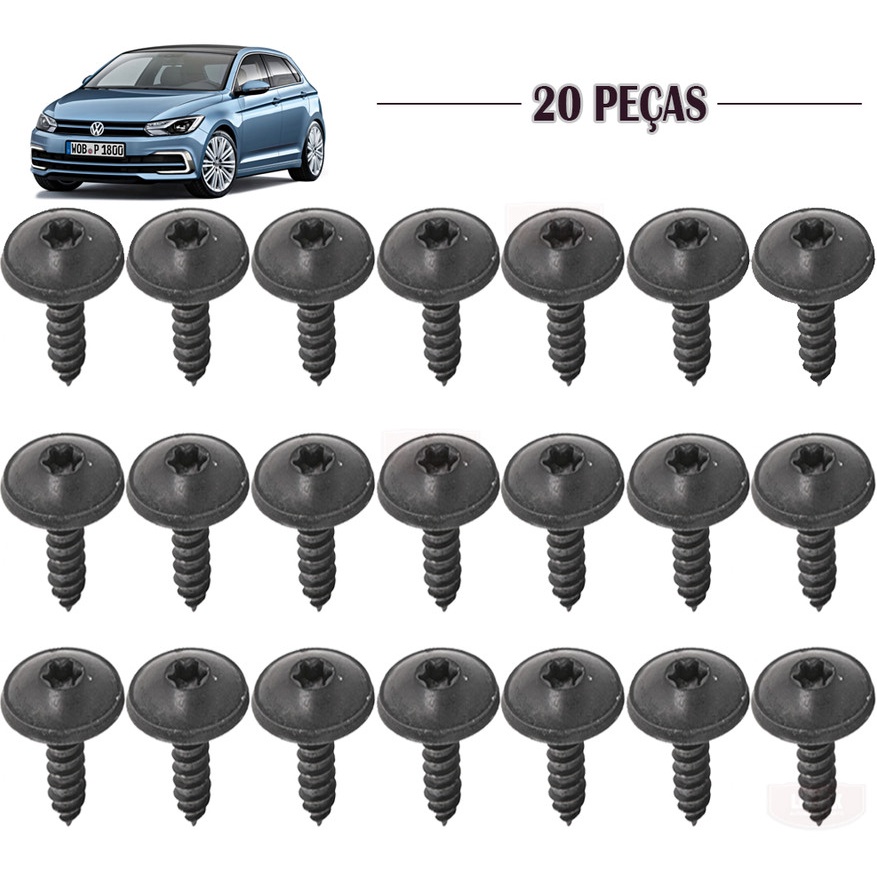 20 Parafusos 5mm Torx Fixação Parachoque VW Polo 03a15