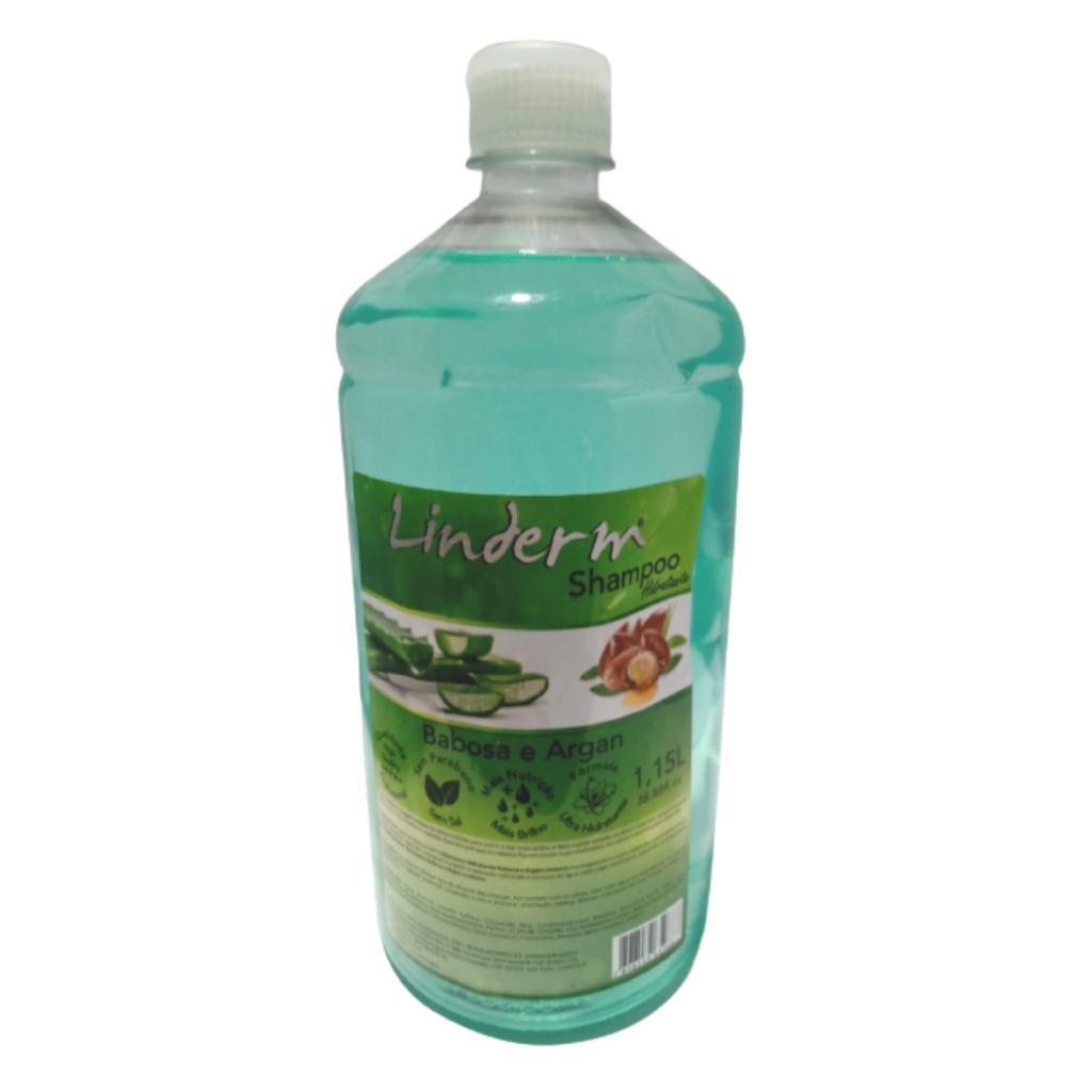 shampoo hidratante babosa e argan linderm 1,150ML | Shopee Brasil
