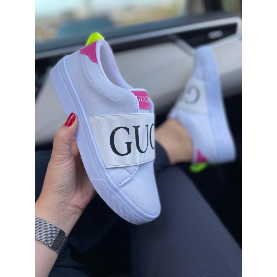 Tenis Slip on Gucci casual feminino lançamento. Shopee Brasil