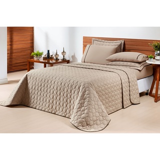Kit Cobre Leito Anne Queen Dupla Face 6pcs Algodao 180 Fios Percal c/ Jg Cama
