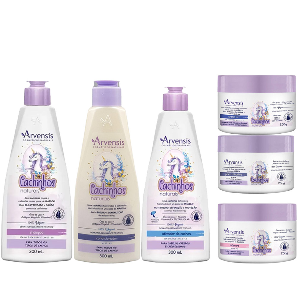 Kit Arvensis Vegano Cachinhos Naturais Crespos 6 Produtos Shopee Brasil