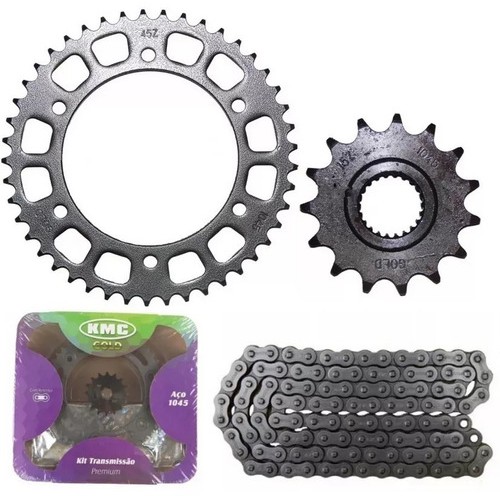 Kit Relação Kmc Aço 1045 S/ Retentor Yamaha R3 Mt-03 Mt03