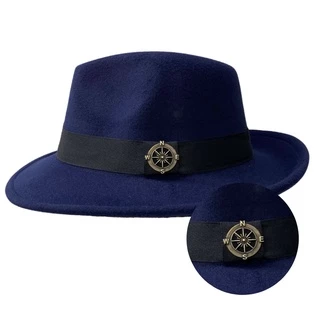 Chapéu Gangster Fedora Feltro Ajustável Aba 5,5 Cm Pingente