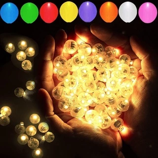 10/50Pcs Luzes De Balão LED Flash Coloridas Lâmpadas Redondas Pequenas Luminosas À Prova D'água Ornamento Para Decoração De Festa De Aniversário De Casamento