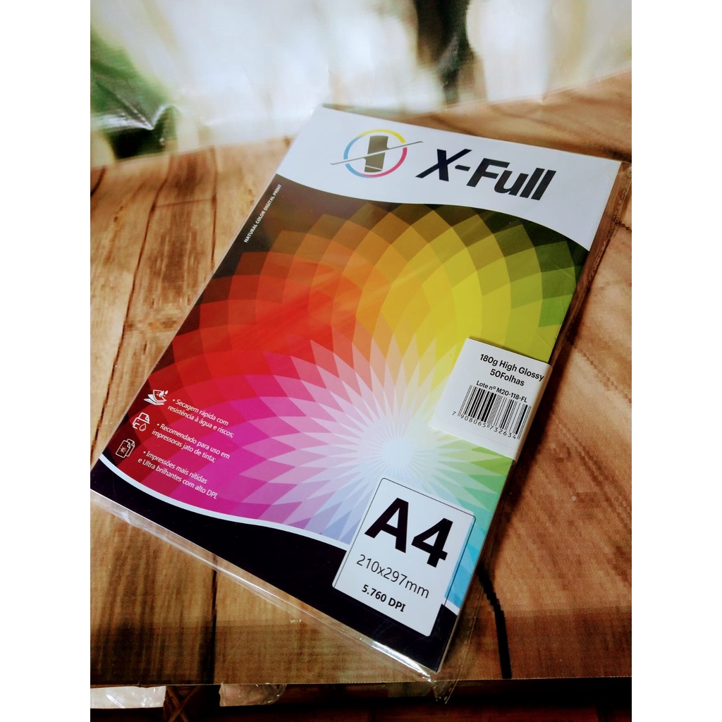 Papel FotogrÁfico High Glossy 180g A4 Pacote C 50 Folhas X Full Shopee Brasil 5680