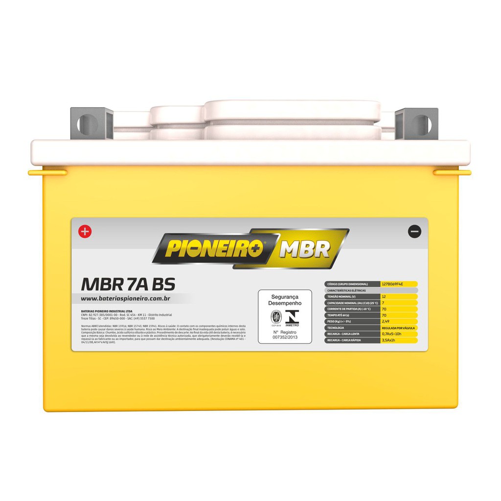 Bateria Pioneiro MBR 7A BS DAFRA NH 190 2020/...