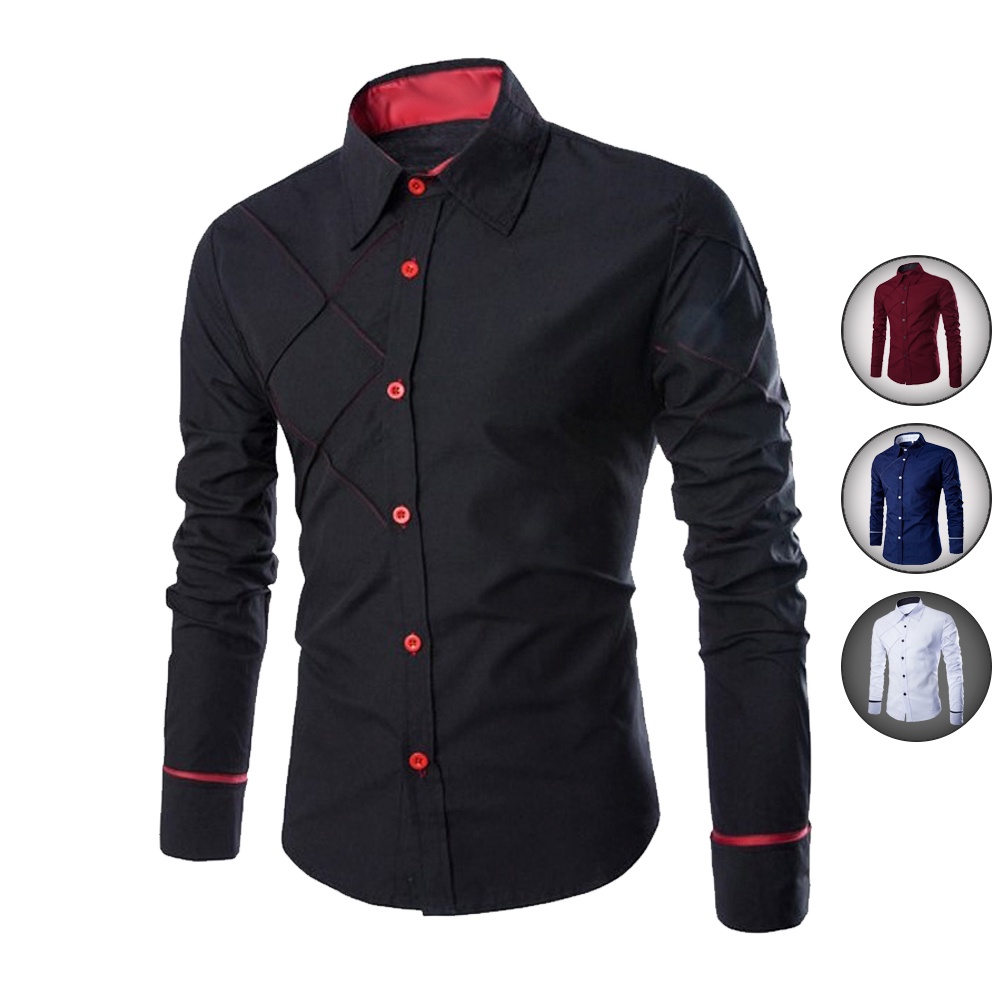 Camisa Social Masculina Manga Curta Tricoline Slim Fit Luxo