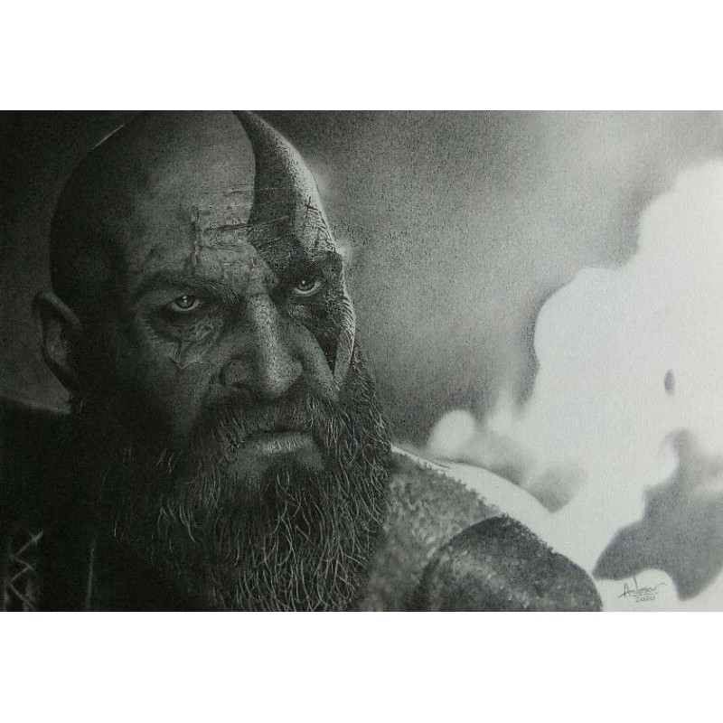 DESENHO Realista DESENHO sobre papel God of War uma série de jogos