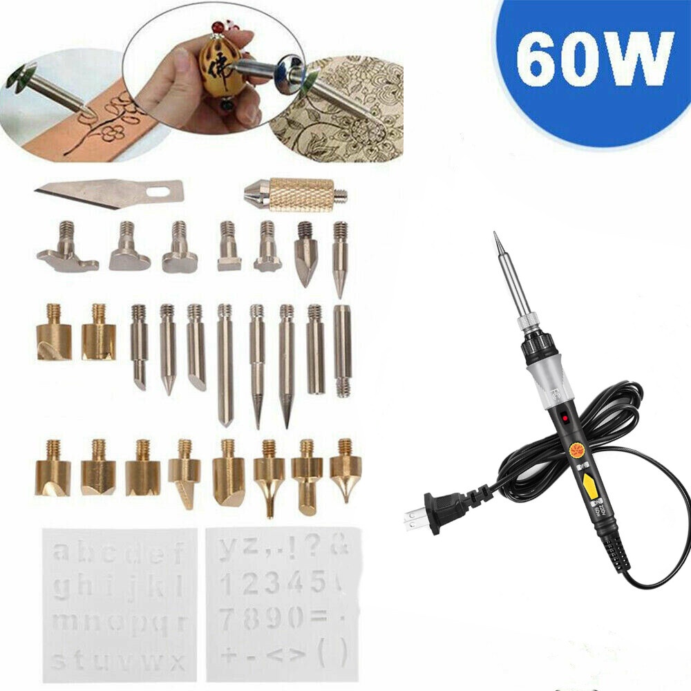 Pirografia Conjunto De Ferro Queimador 60W 110V 220V Gravação De Soldagem Madeira