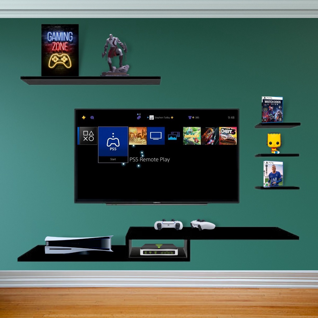 Kit Rack Suspenso Tv + 4 Nichos para Quarto Video Game Sala | Branco ou ...