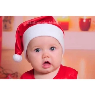 Gorro Touca Natal Papai Noel adulto/infantil/bebê/RN com regulagem