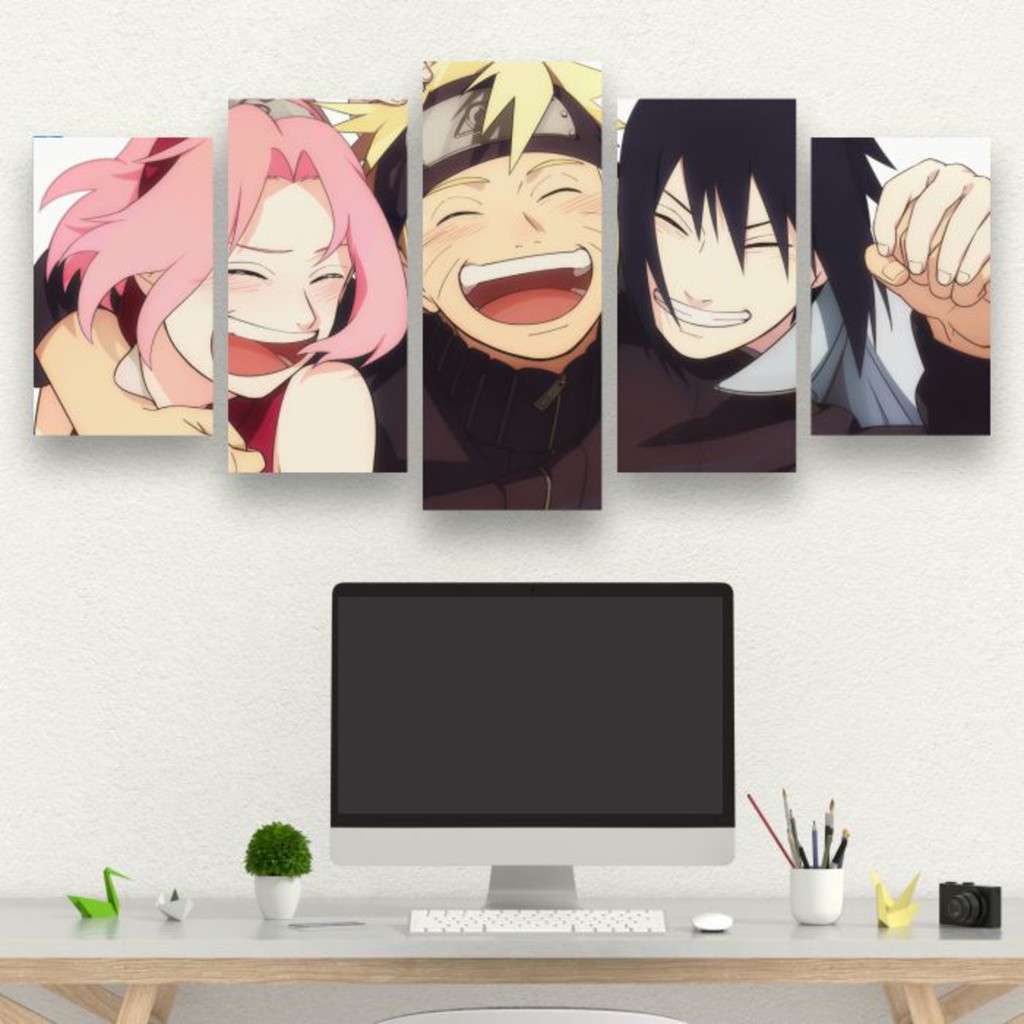 Kit Quadro Naruto Clássico Time 7 Mangá 45x68