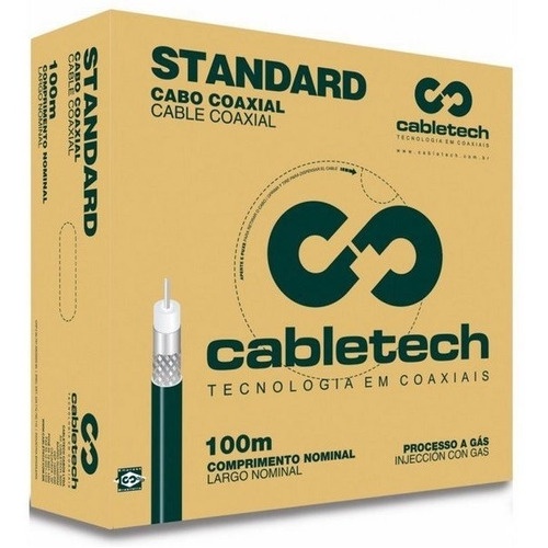 Cabo Coaxial Rg59 60% Sky - Bobina Caixa 100 Metros - Cabletech
