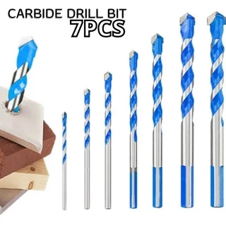 Kit 7 Brocas Diamantada Super Drill Bit Carboneto Fura Tudo Ceramica Vidro Madeira Porcelanato Multimaterial 3-12mm