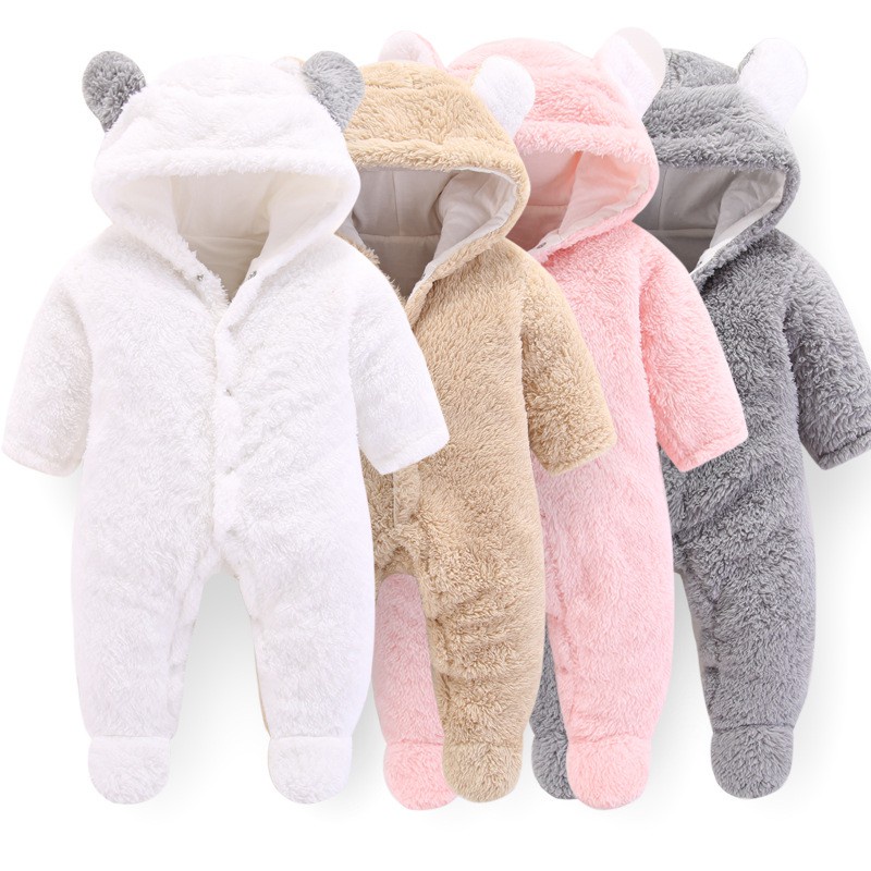 Roupas de inverno para bebês meninas, desenho Kawaii, orelhas de urso  lisonjeiro, moletom com capuz de lã, fofo, elástico, chique, roupas de bebê