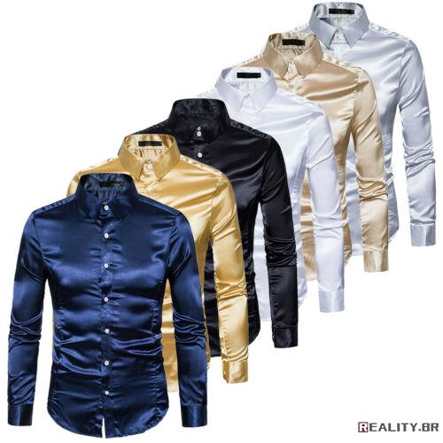 Camisa social de hot sale seda masculina branca