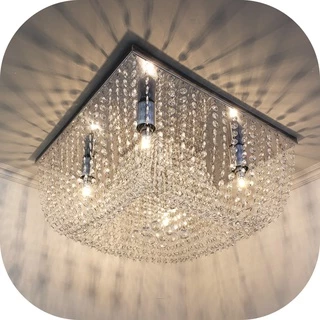 Lustre De Cristal Acrílico Arqueado Luminária 50x50