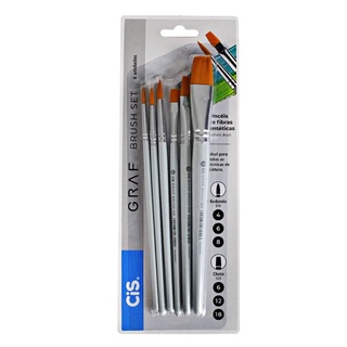 Kit Pincel Artístico CIS GRAF Set c/ 6 Unidades