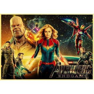 Novo Filme Marvel Avengers Endgame Cartaz De Papel Kraft Super Hero Retro  Poster And Prints Café Quarto Adesivos De Parede Pintura Da Arte