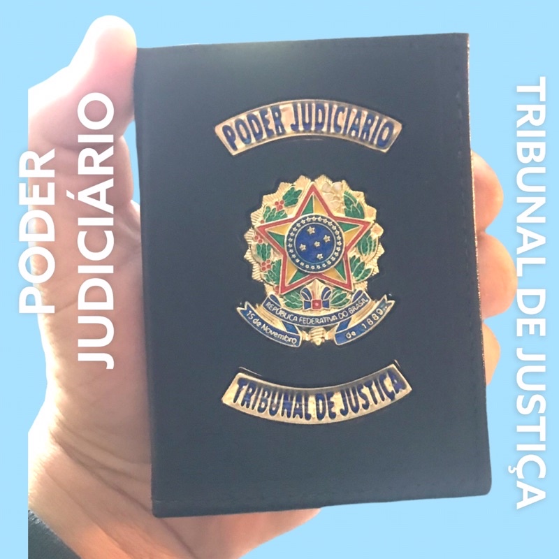 Carteira Média Poder Judiciário Tribunal de Justiça - Couro Legítimo ( Leia a Descrição )