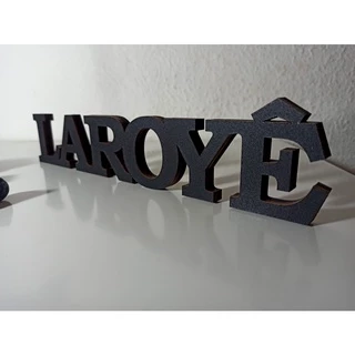 Decoração De mesa MDF Saudação a Exu e Pomba gira (LAROYÊ) com Cor Umbanda Candomblé 5,5x24,5x0,9 cm