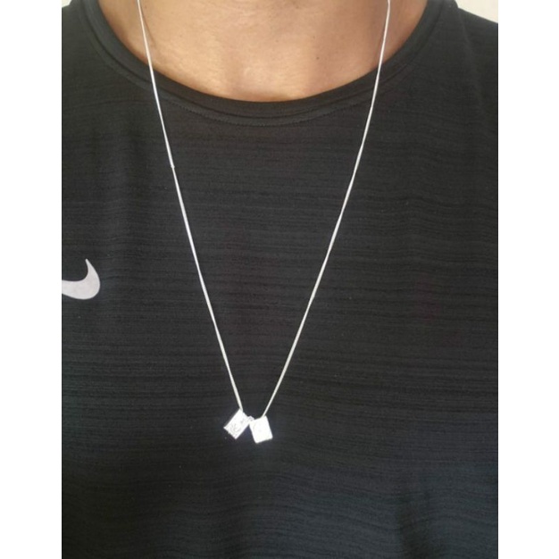 Escapulário Giratório Sagrado Coração e Nossa Senhora do Carmo, Prata Italiana Legitima 925