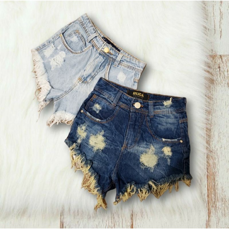 Short destroyed hot sale feminino