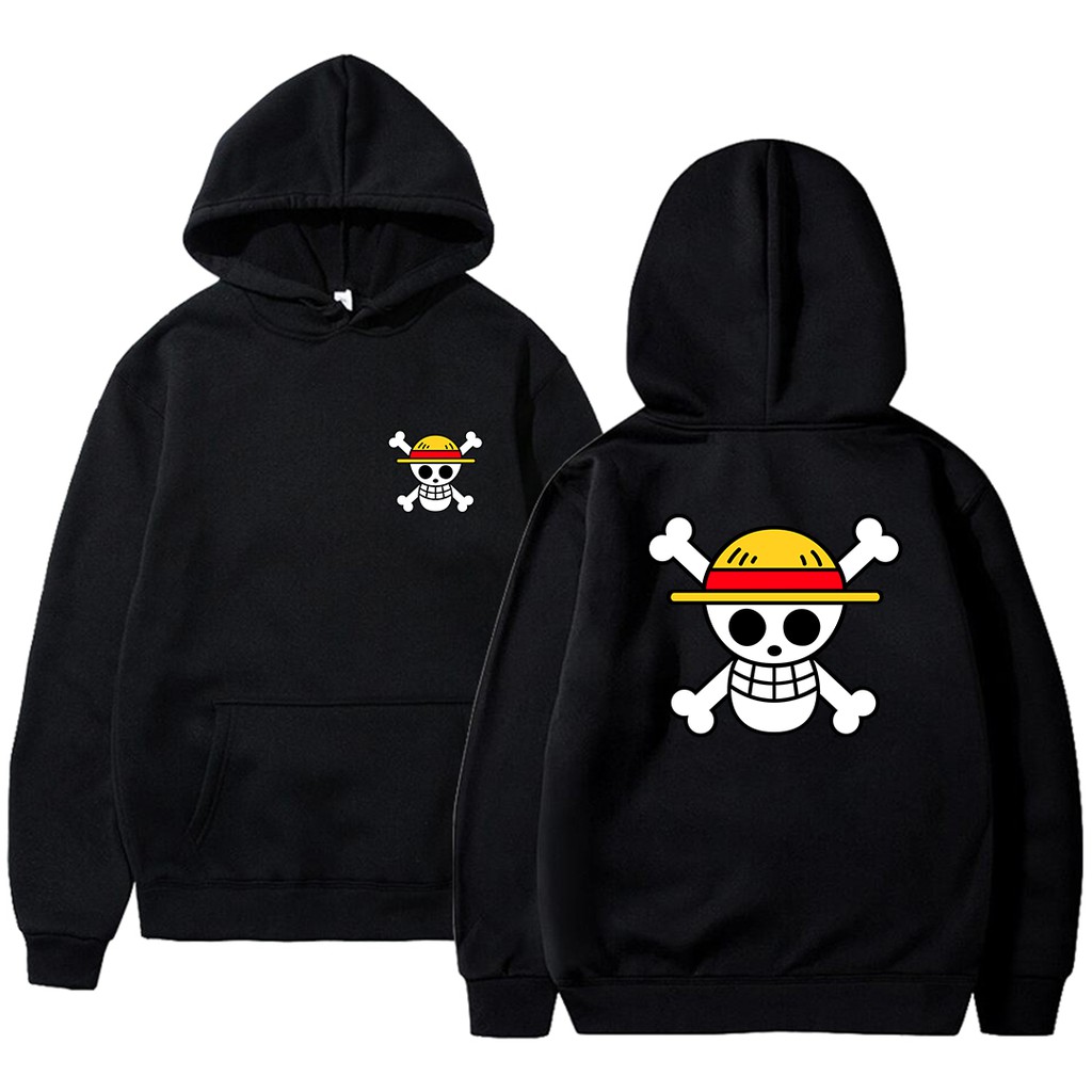 Blusa de moletom masculina fleece preta, One Piece