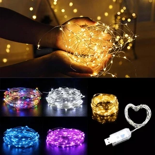 1M/2M/3M/5M/10M/20M USB Luzes De Fada De Fadas Cobre Com Fio De Decoração De Natal