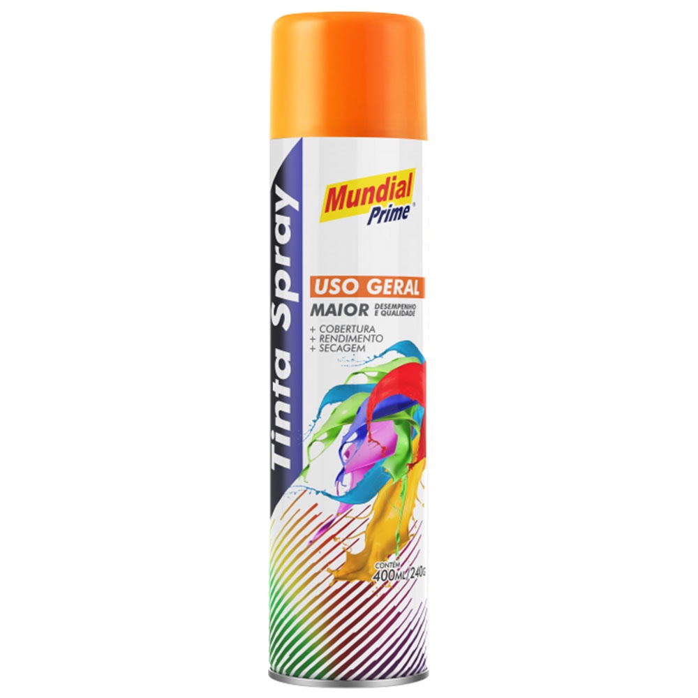 Tinta Spray Laranja Para Artesanato Metal Mdf Uso Geral 400ml MUNDIAL ...