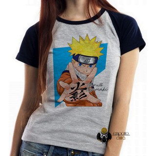 Camisa Baby Look Feminino Anime Naruto Olhos Personagens Desenho