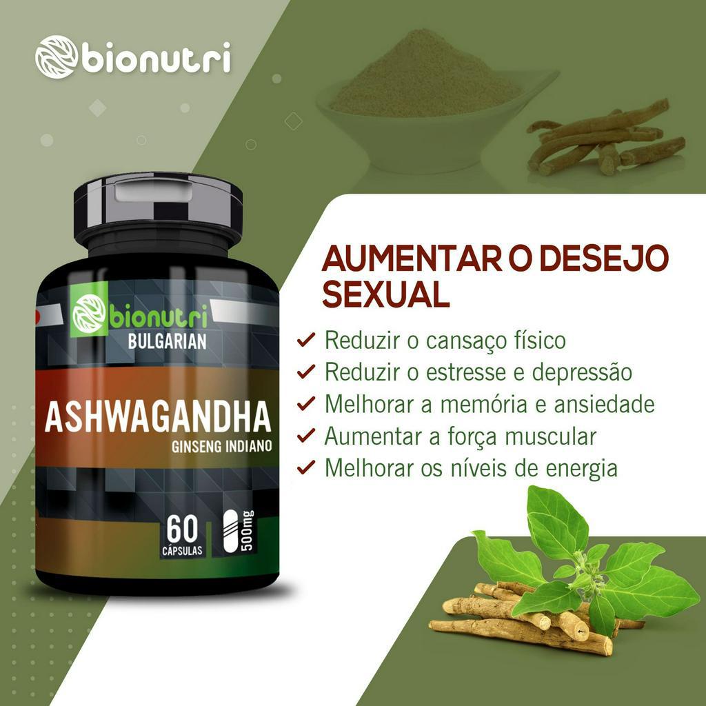 Ashwaganda Ginseng Indiano 500mg 60 Capsulas Bionutri