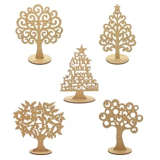 Árvore de mesa para decoração com 20cm de altura em MDF cru