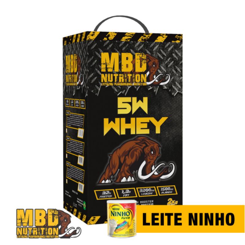 Whey Protein 5W MBD NUTRITION 2kg (Proteína CONCENTRADA E ISOLADA)