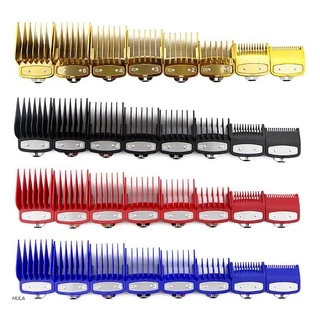 8 Pcs Profissional Máquina Cortar Cabelo Pente Limite Guia Corte Pentes 1.5/3/4.5/6/10/13/19/25MM Conjunto Ferramentas Substituição
