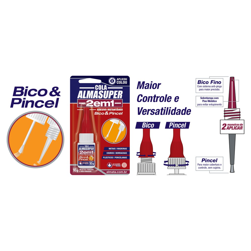 COLA INSTANTÂNEA 2 EM 1 ( BICO/PINCEL) | Shopee Brasil