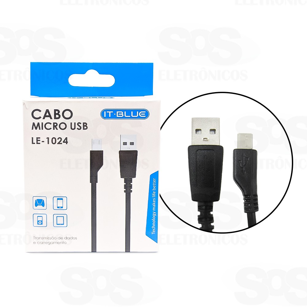 Cabo Micro Usb V8 It Blue Le 1024 Shopee Brasil 9789