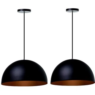 Kit 2 Lustres Pendentes Interno Balcão Jantar Meia Lua 30 Cm Decoração