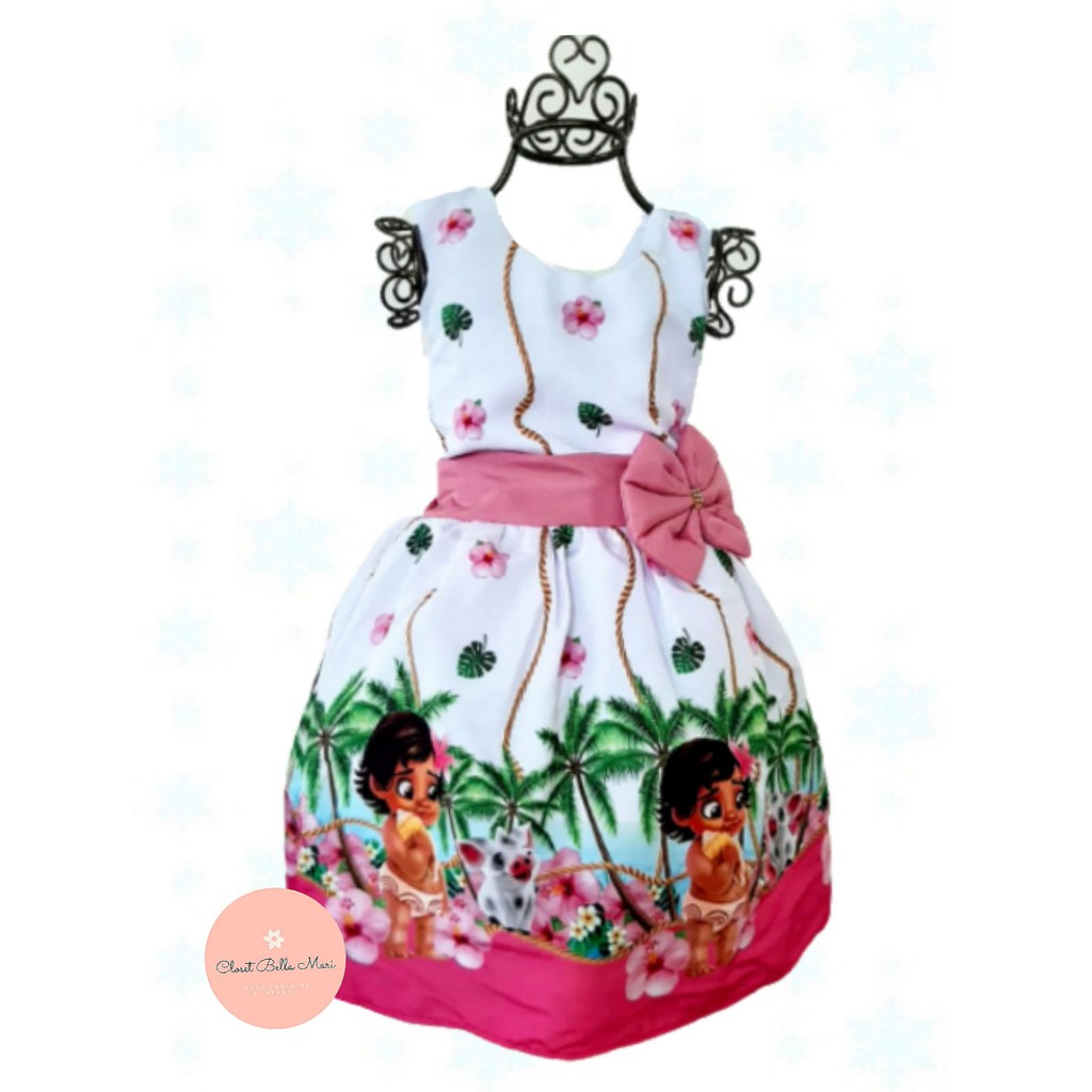 Vestido Moana Baby Super Luxinho - R$ 76,1